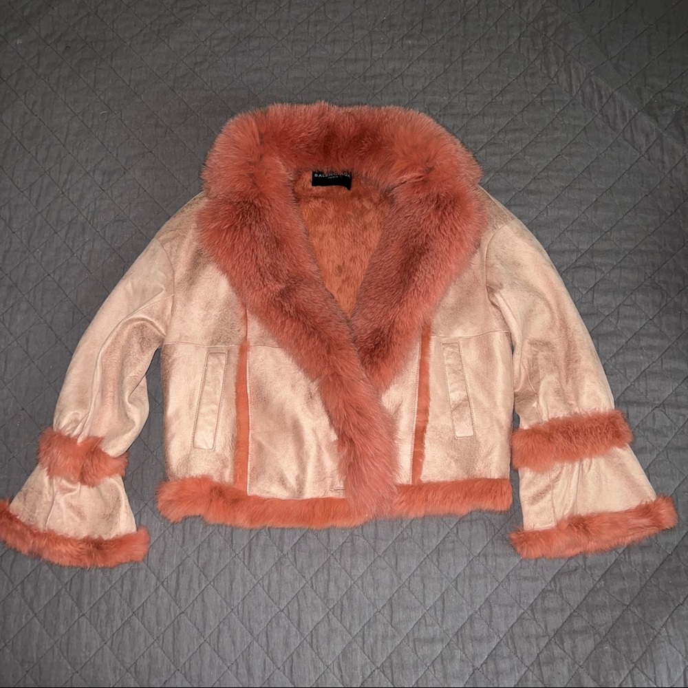 Balenciaga Suede Bunny Fur Coat